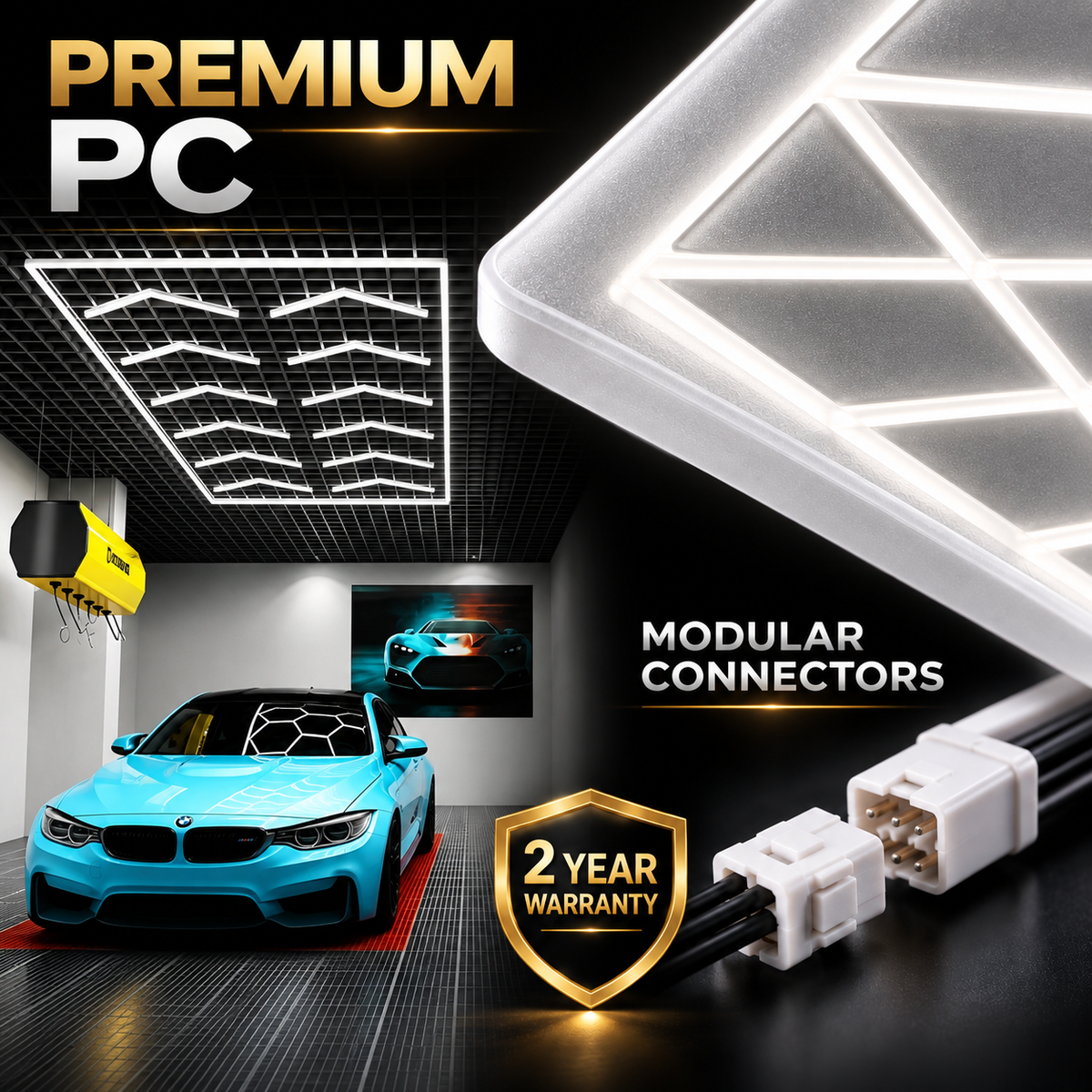 Double Arrow LED Ceiling Light — White
