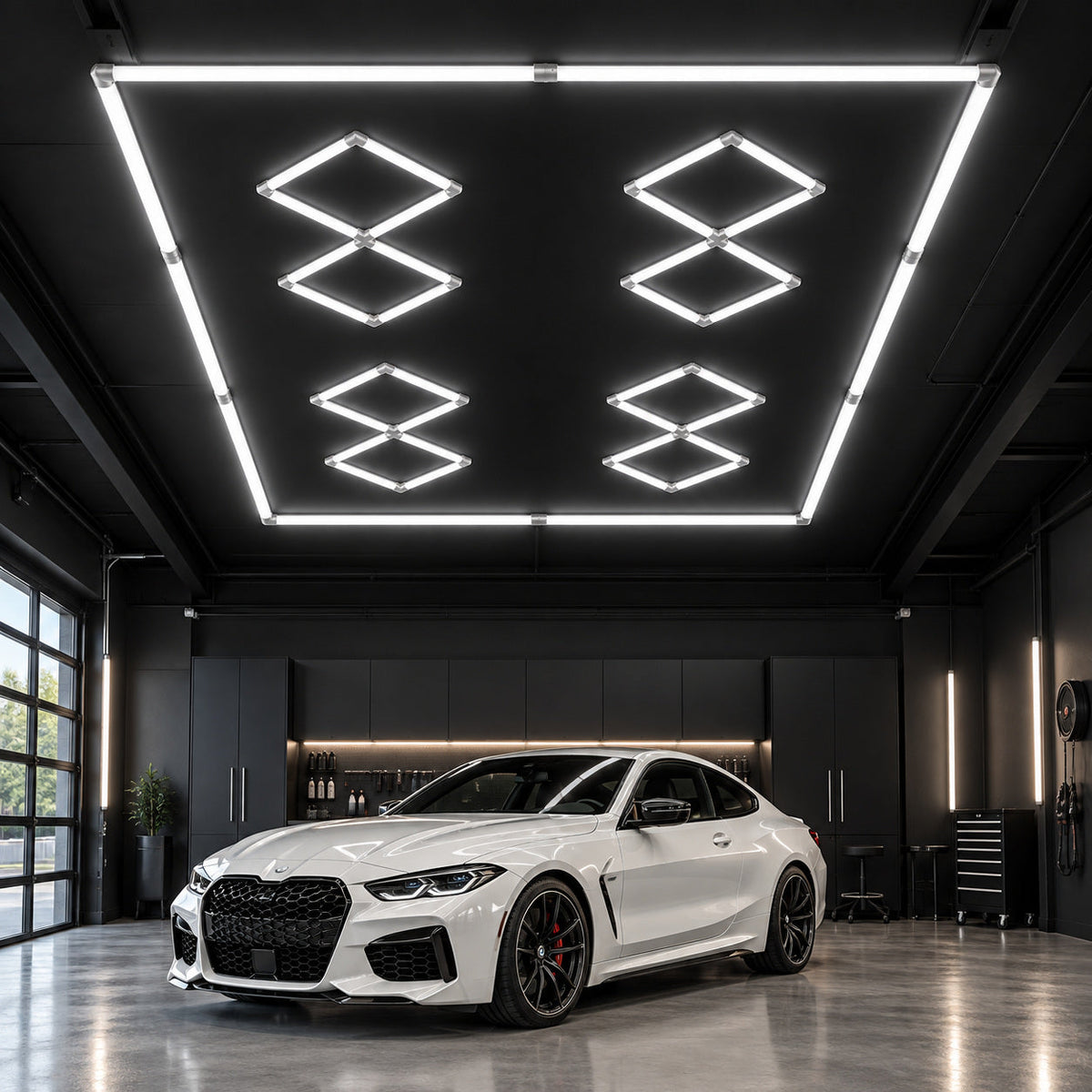 Double Diamond LED Ceiling Light — White