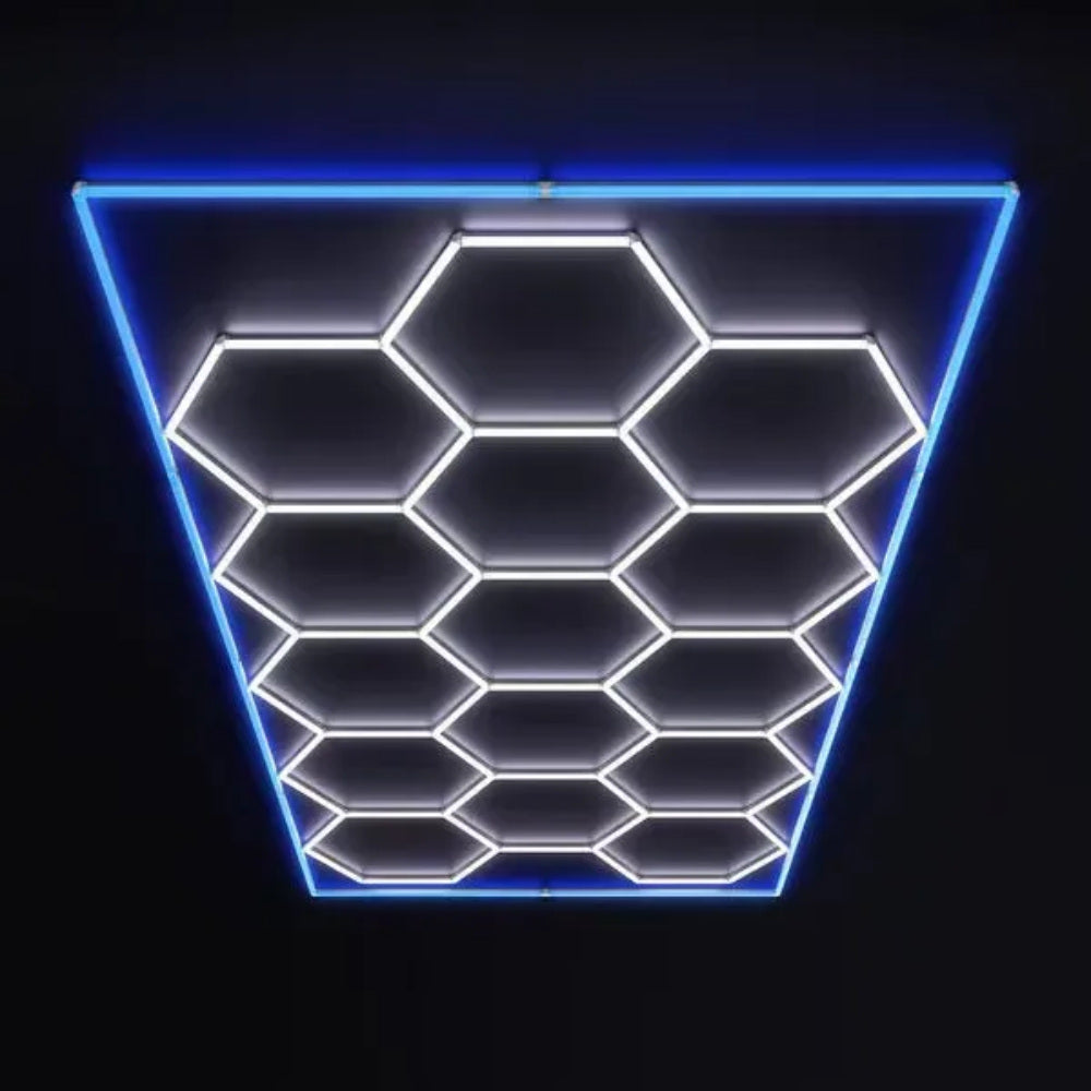 Hexagon LED Ceiling Light — Blue
