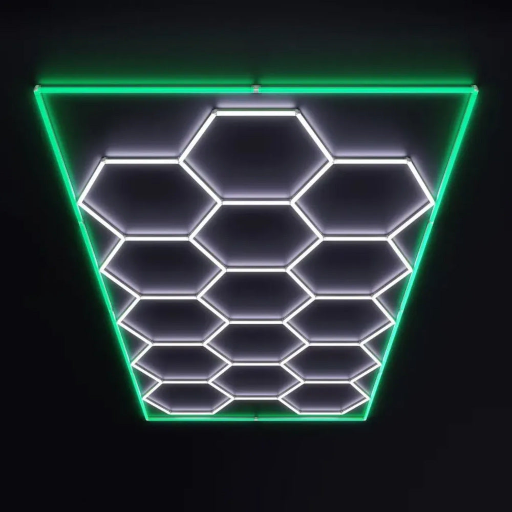 Hexagon LED Ceiling Light — Green