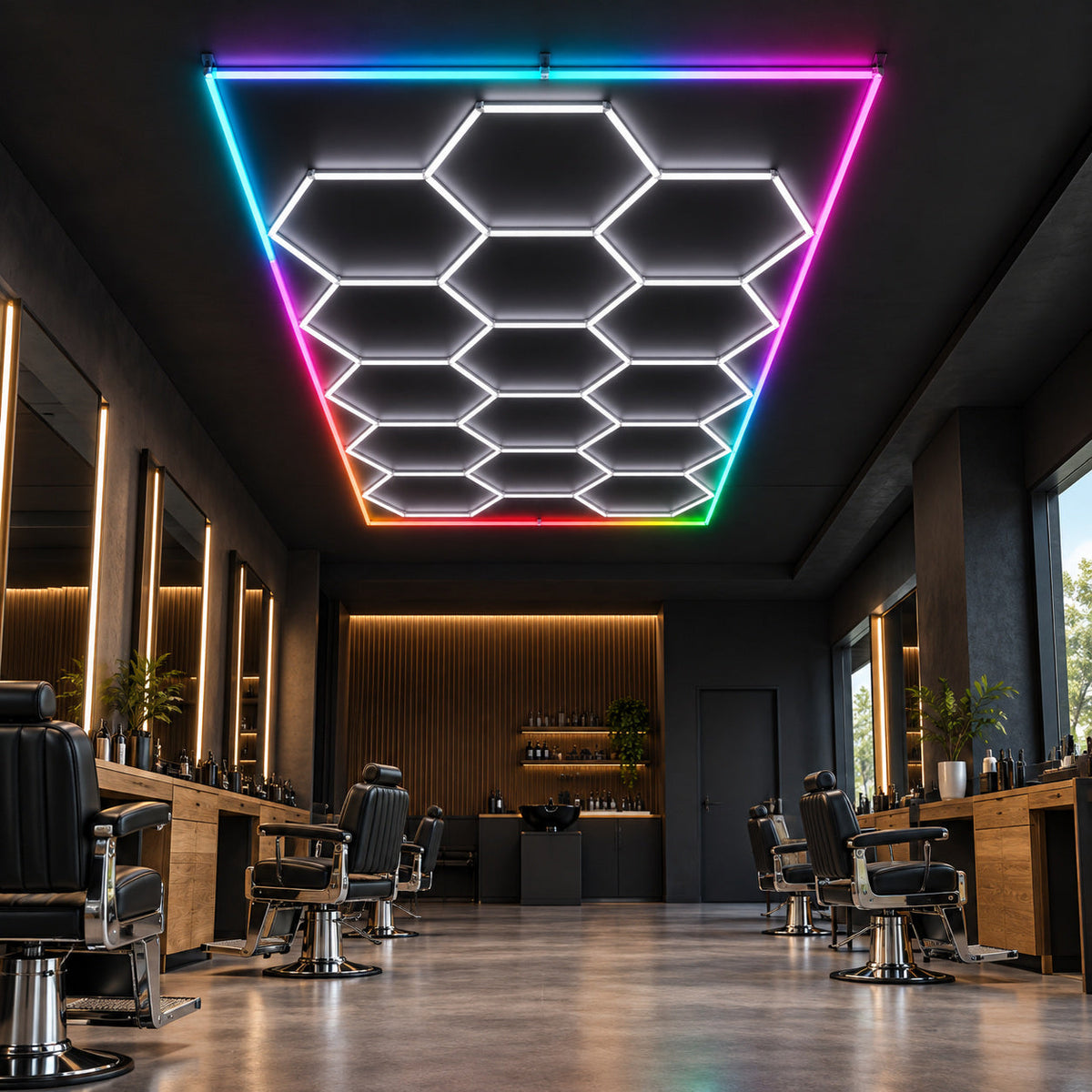 Hexagon LED Ceiling Light — RGB