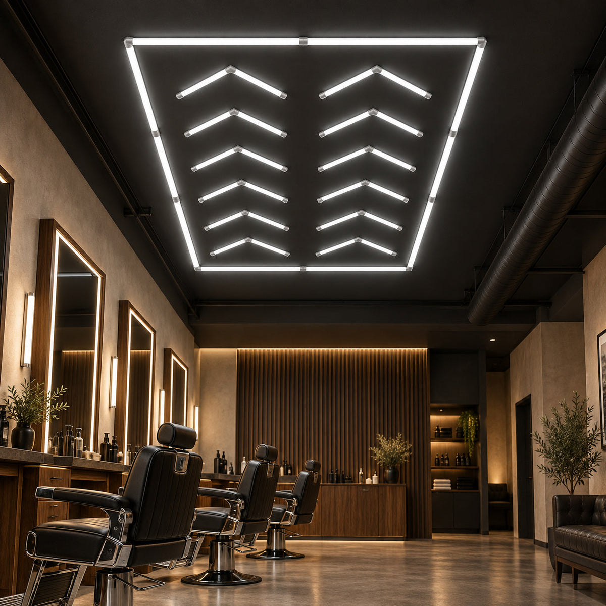 Double Arrow LED Ceiling Light — White