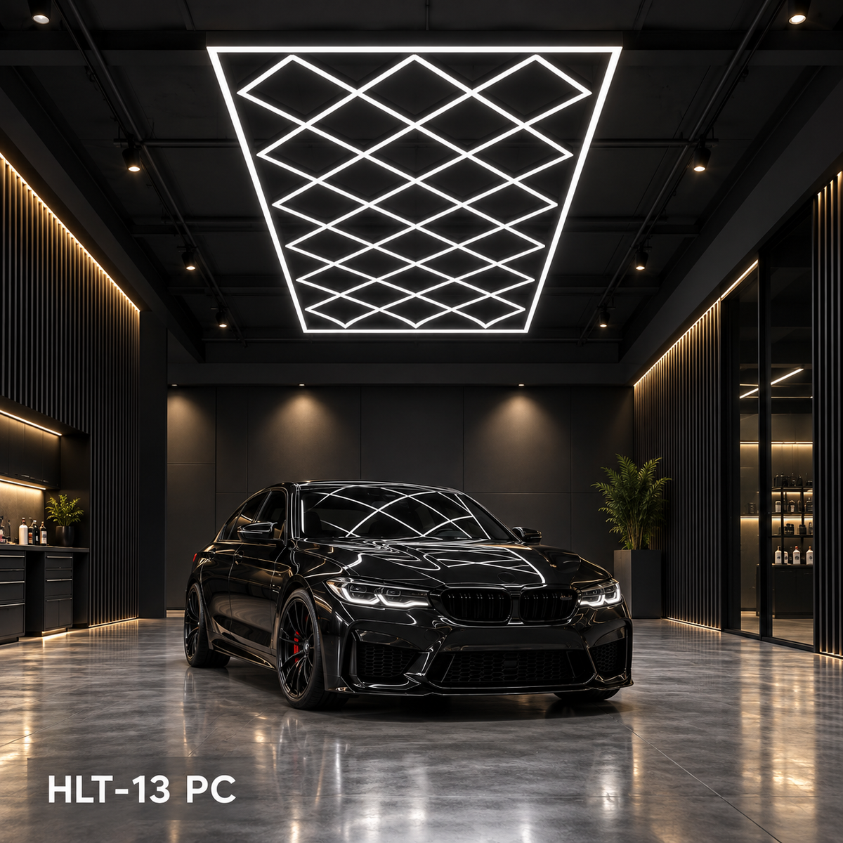 Diamond Grid LED Ceiling Light — White