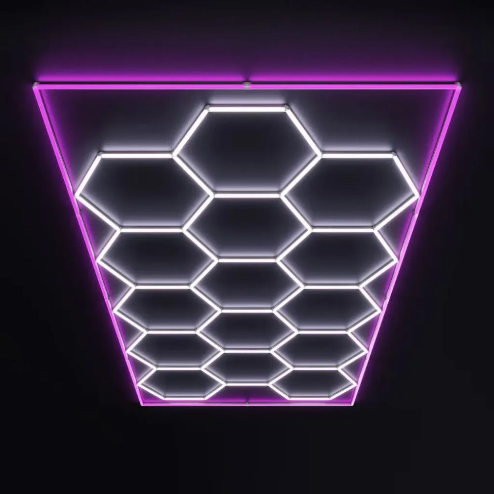 Hexagon LED Ceiling Light — Pink