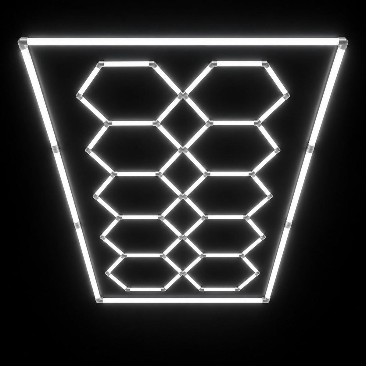 Double Hexagon LED Ceiling Light — White