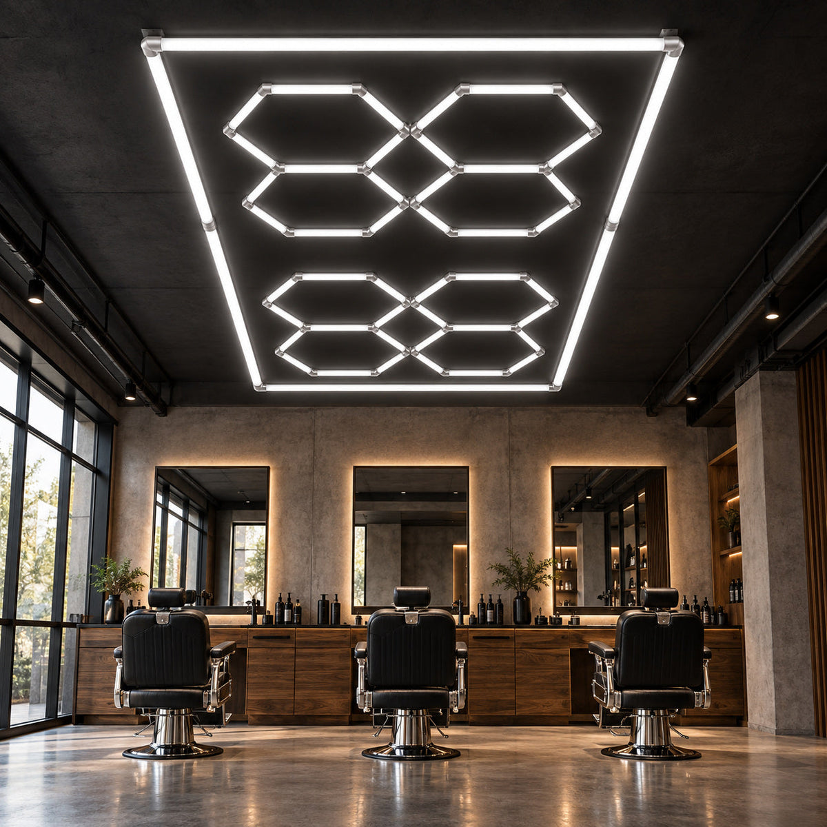 Hexagon Blocks LED Ceiling Light — White
